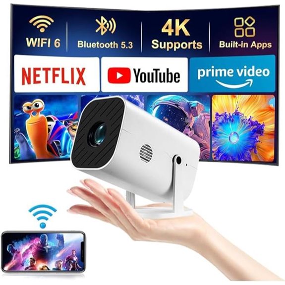 Mini Projector 1080P WiFi Bluetooth Portable