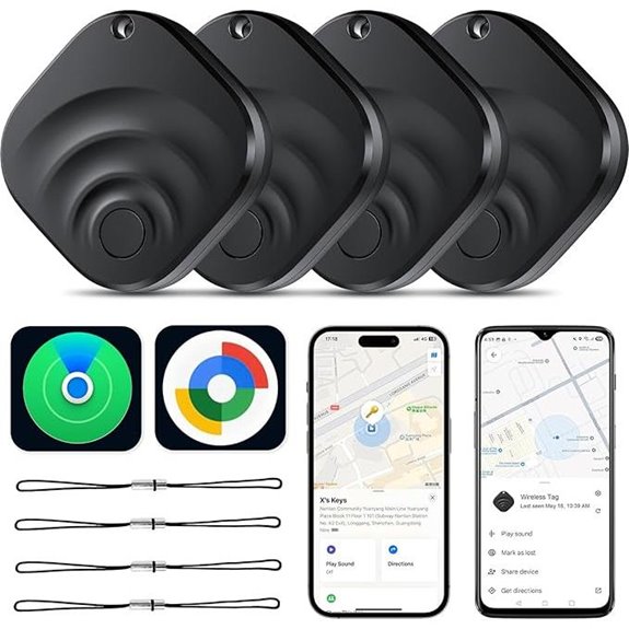 4 Pack Dual System Bluetooth Tracker for iOS & Android