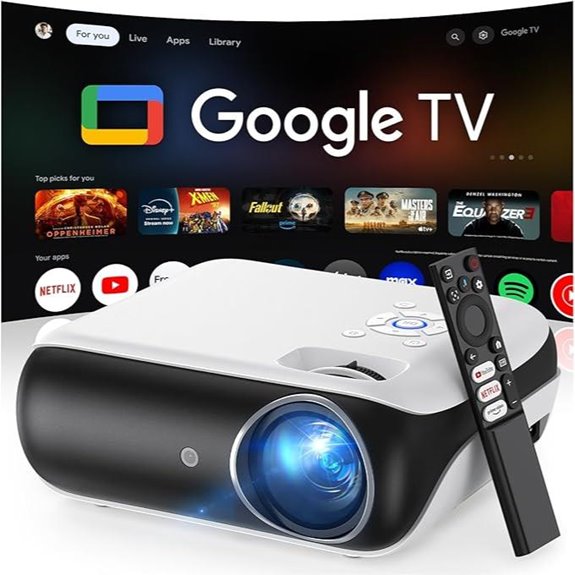 HAPPRUN 4K Google TV Smart Projector with Dolby