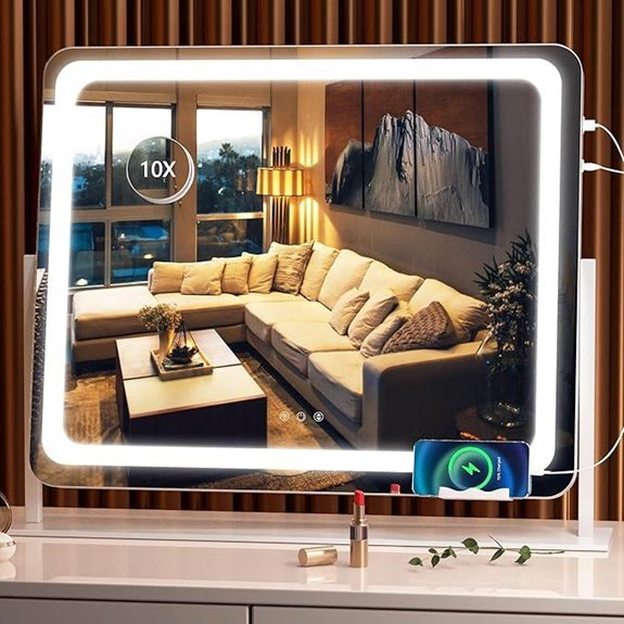 Hasipu LED Vanity Mirror with 10X Magnification