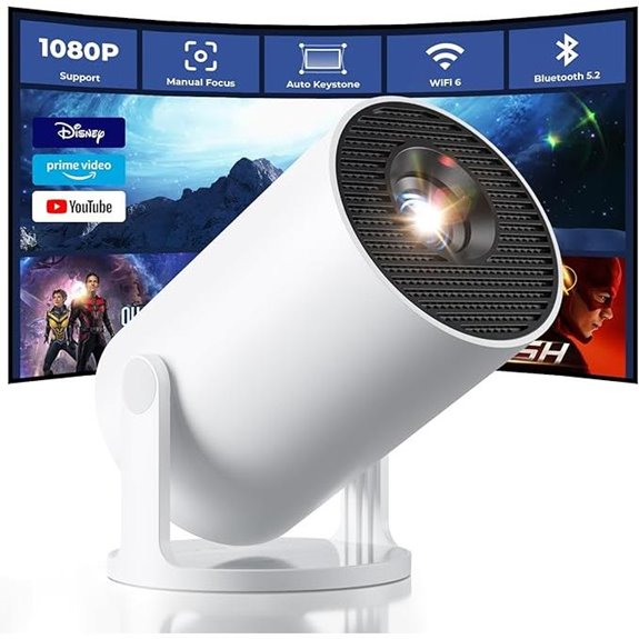 CLOKOWE Mini WiFi Bluetooth Portable Projector 1080P
