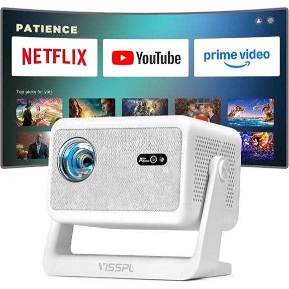Smart 4K Projector with WiFi Bluetooth Stand